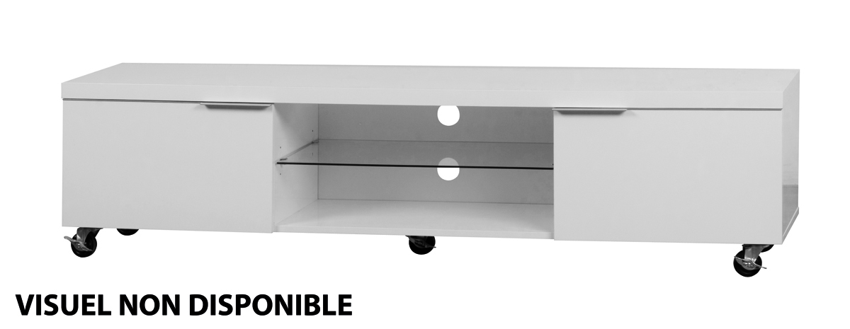 Mueble de TV de dise&ntilde;o LEA 170cm con ruedas 2 estanter&iacute;as y 2 cajones 