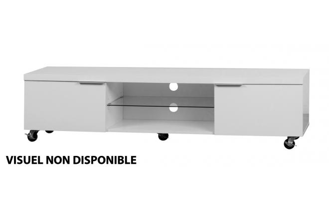Mueble de TV de dise&ntilde;o LEA 170cm con ruedas 2 estanter&iacute;as y 2 cajones 