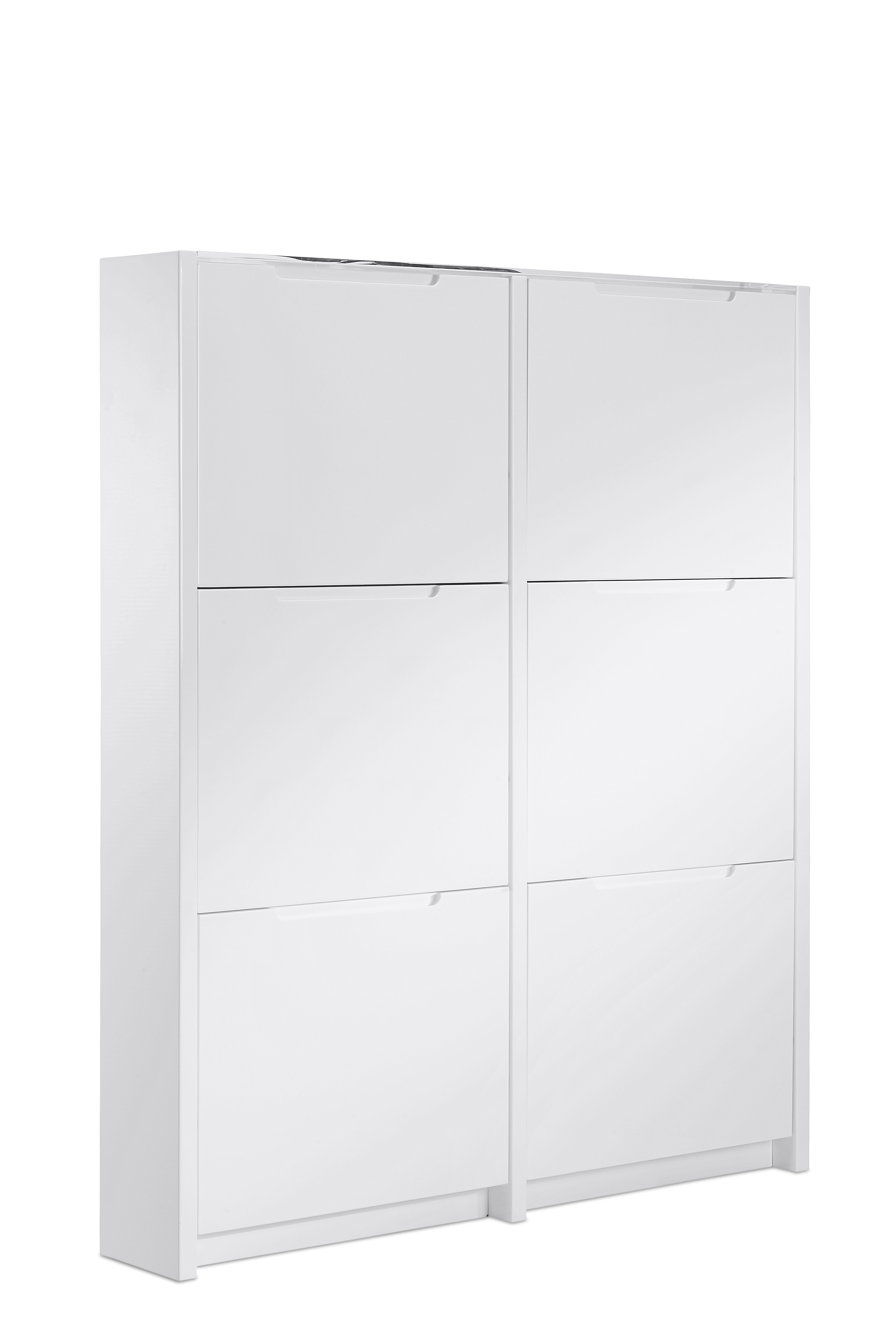 Mueble para guardar zapatos de color blanco lacado, 6 cajones, NEW YORK