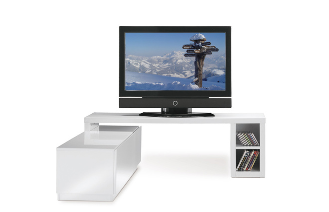 Mueble TV de dise&ntilde;o amovible lacado blanco TROYE