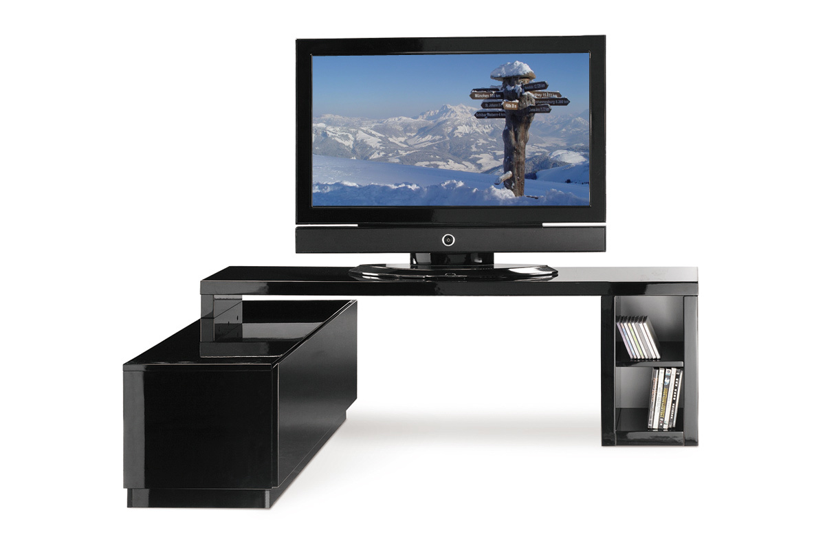 Mueble TV de dise&ntilde;o amovible lacado negro TROYE