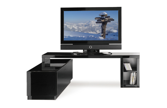 Mueble TV de dise&ntilde;o amovible lacado negro TROYE