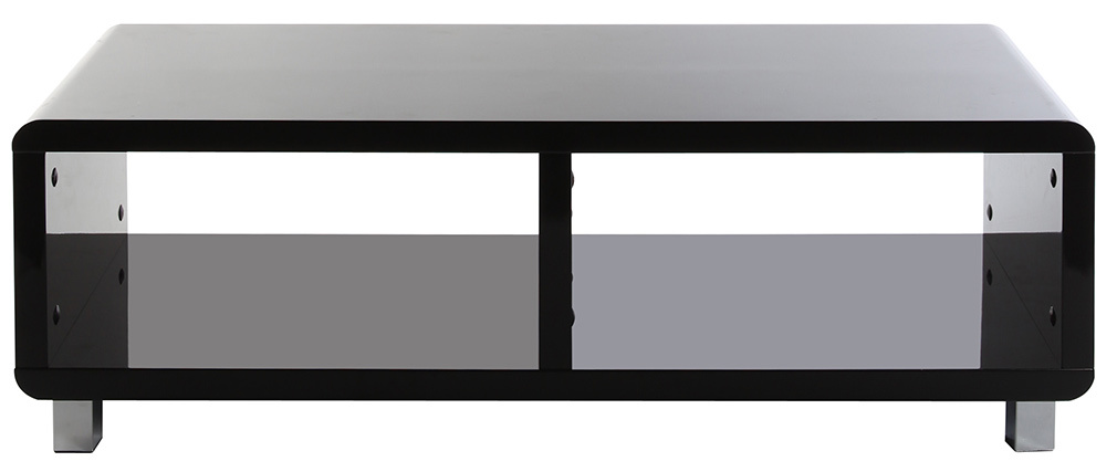 Mueble TV de dise&ntilde;o lacado negro PIXY