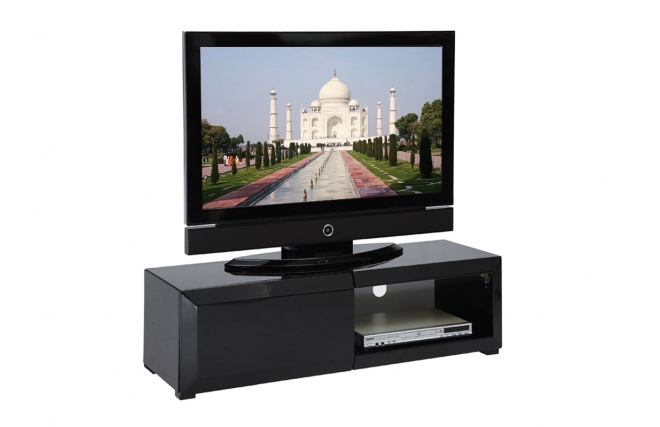 Mueble TV de dise&ntilde;o lacado negro TIA
