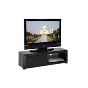 Mueble TV de dise&ntilde;o lacado negro TIA