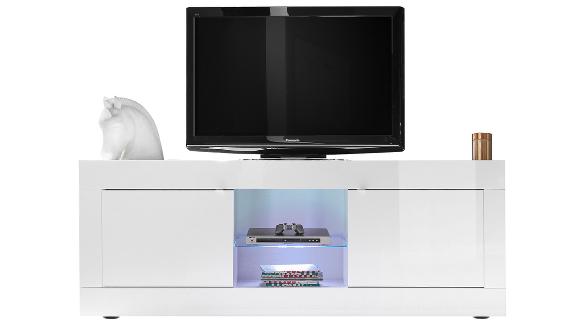 Mueble TV moderno lacado blanco 180cm LATTE
