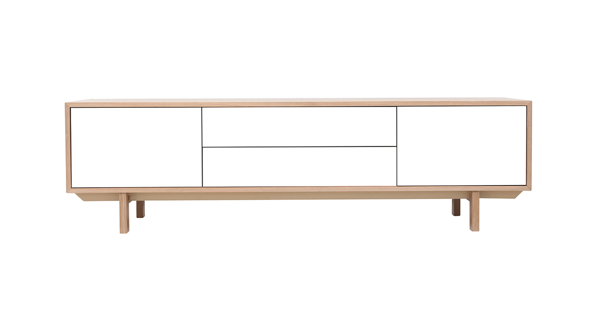 Mueble TV nrdico madera y blanco 180cm SID
