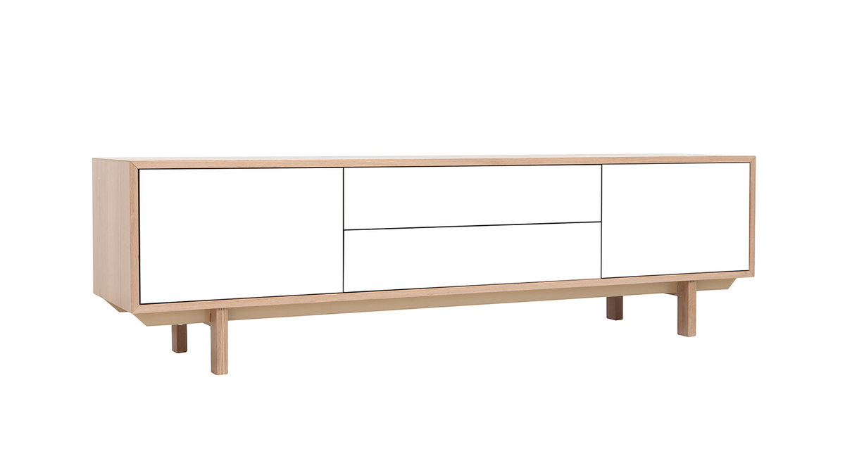 Mueble TV nrdico madera y blanco 180cm SID