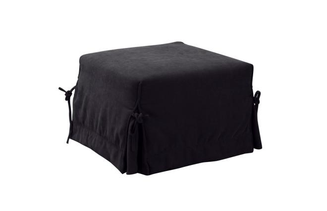 Puf-cama DIEGO de microfibra de color negro