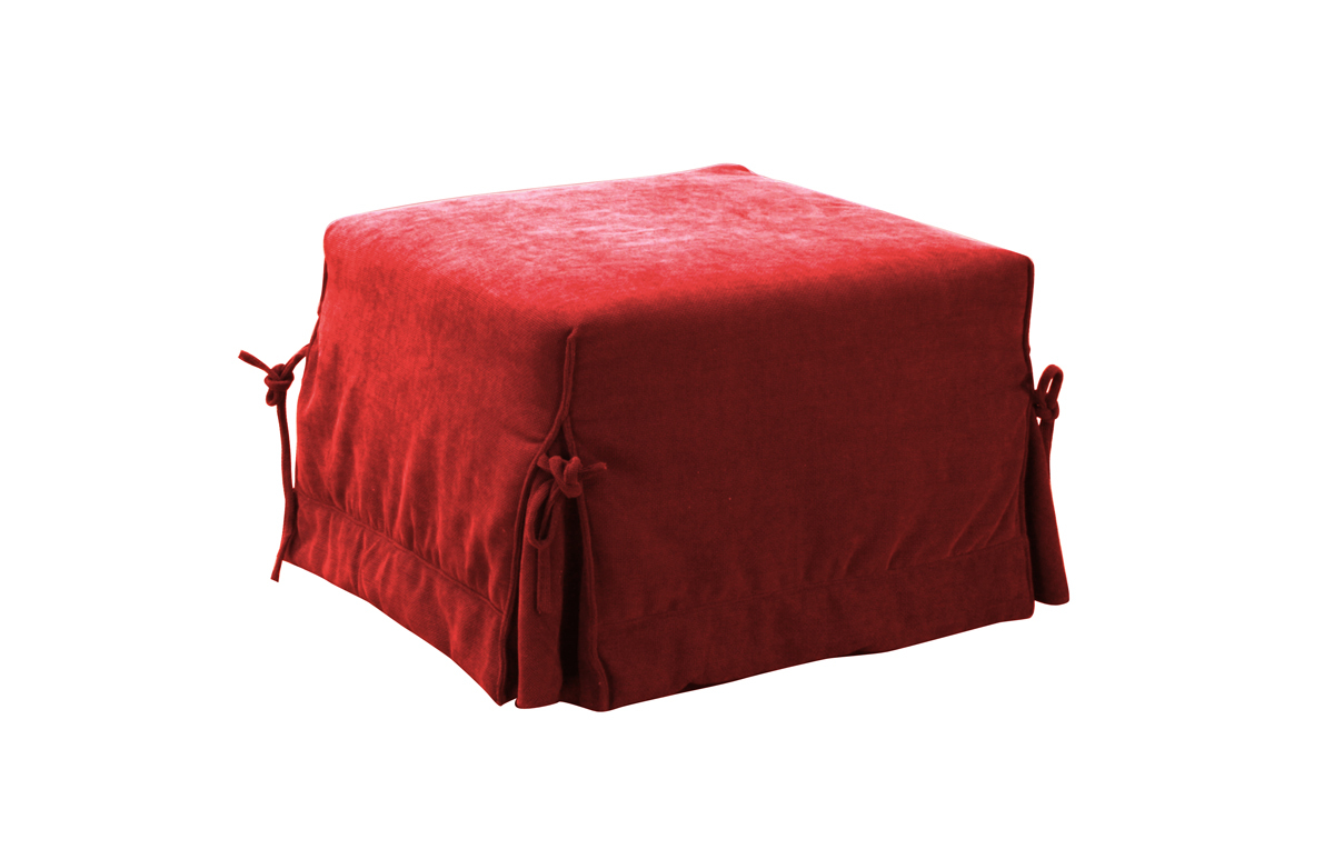 Puf-cama DIEGO de microfibra de color rojo