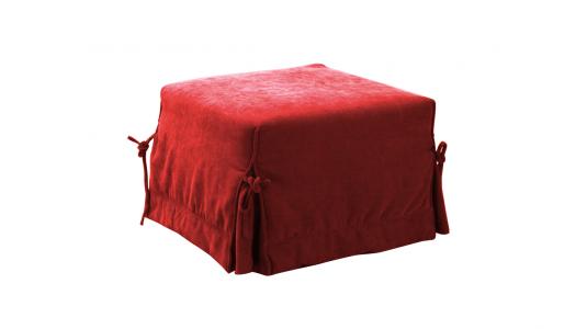 Puf-cama DIEGO de microfibra de color rojo image 1