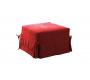 Puf-cama DIEGO de microfibra de color rojo