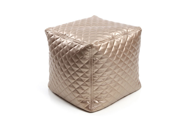 Puf de dise&ntilde;o cuadrado dorado CUBAG TREND
