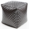 Puf de dise&ntilde;o cuadrado plateado CUBAG TREND