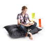 Puf de dise&ntilde;o gris SMALL MILIBAG