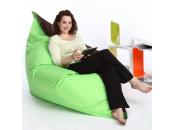 Puf gigante de dise&ntilde;o marr&oacute;n y verde anis BIG MILIBAG