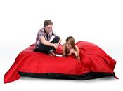 Puf gigante de dise&ntilde;o negro y rojo FAMILY MILIBAG