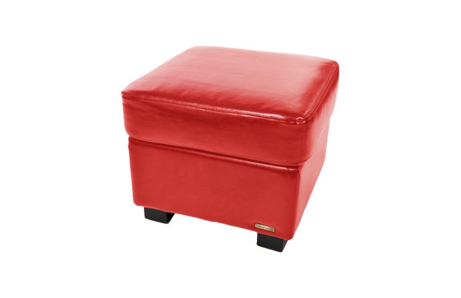 Puf / reposa pies CLUB piel rojo