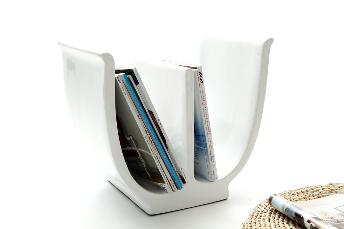 Revistero de dise&ntilde;o blanco TULIP