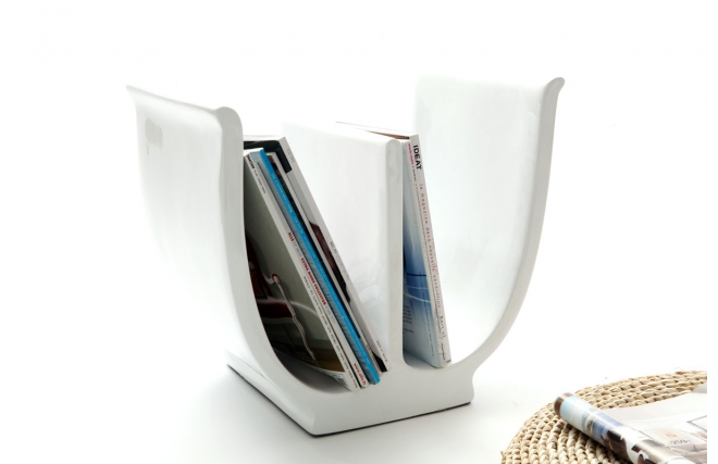 Revistero de dise&ntilde;o blanco TULIP