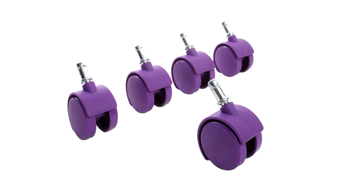 Ruedecillas violetas compatibles base blanca