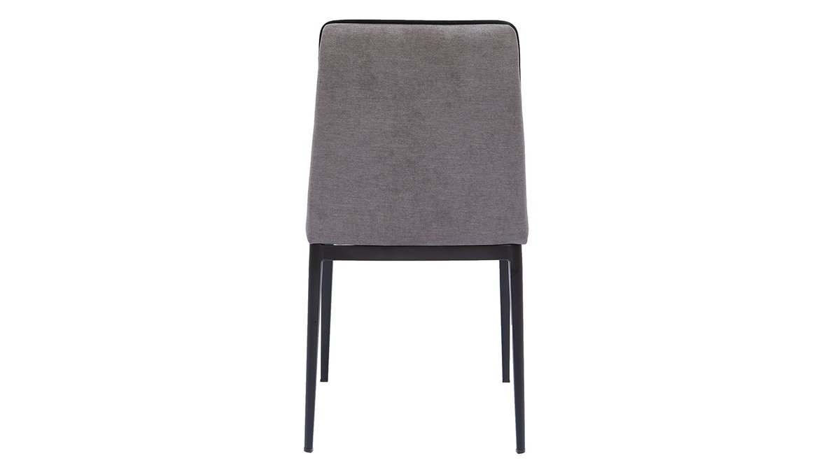 Set de 2 sillas de diseo tejido efecto aterciopelado texturizado gris LONDON