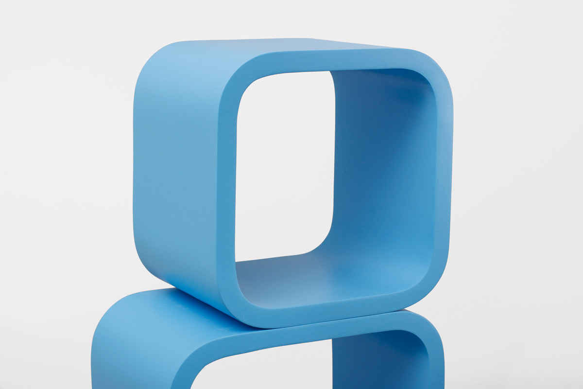 Set de 4 estanter&iacute;as cuadradas POP color azul