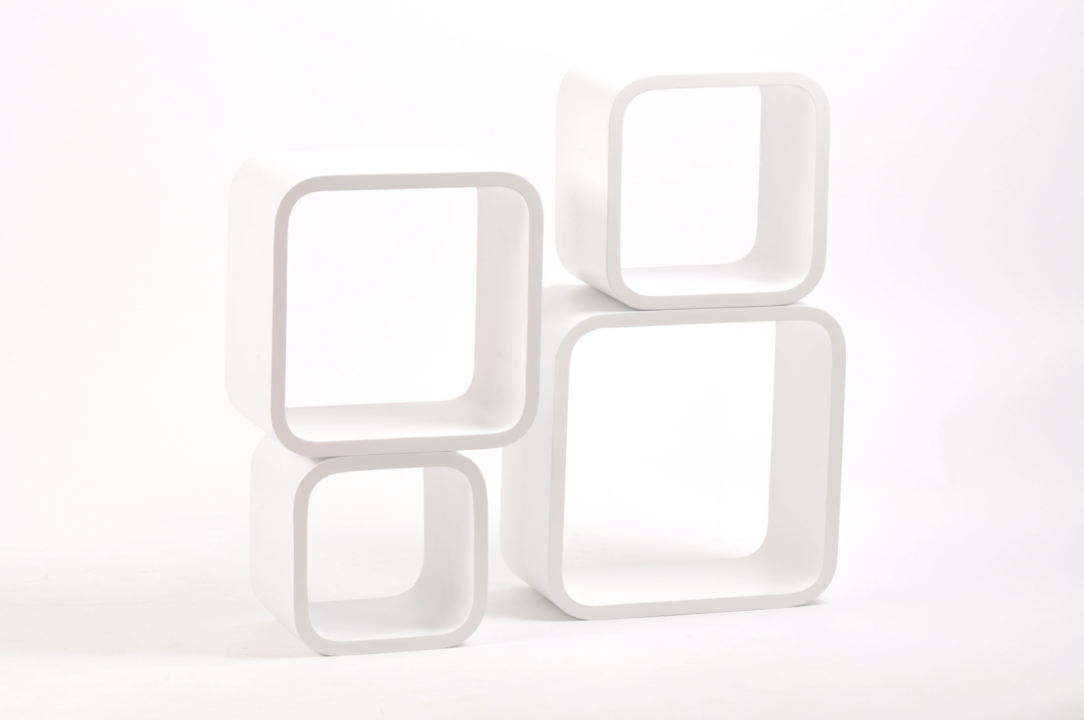 Set de 4 estanter&iacute;as cuadradas POP color blanco