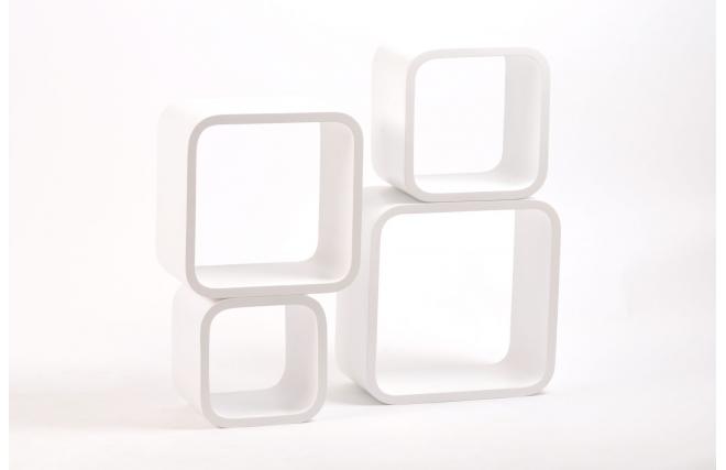 Set de 4 estanter&iacute;as cuadradas POP color blanco