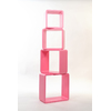 Set de 4 estanter&iacute;as cuadradas POP color rosa