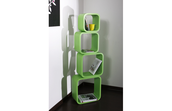 Set de 4 estanter&iacute;as cuadradas POP color verde