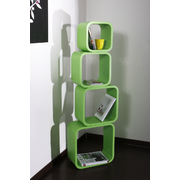 Set de 4 estanter&iacute;as cuadradas POP color verde
