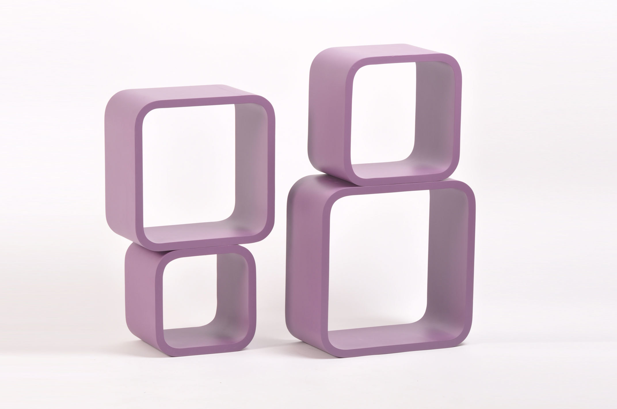 Set de 4 estanter&iacute;as cuadradas POP color violeta