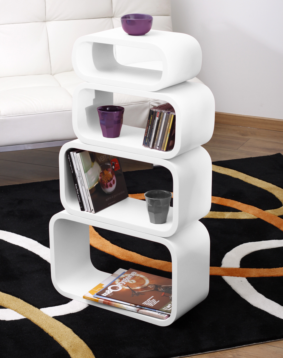 Set de 4 estanter&iacute;as POP rectangular color blanco