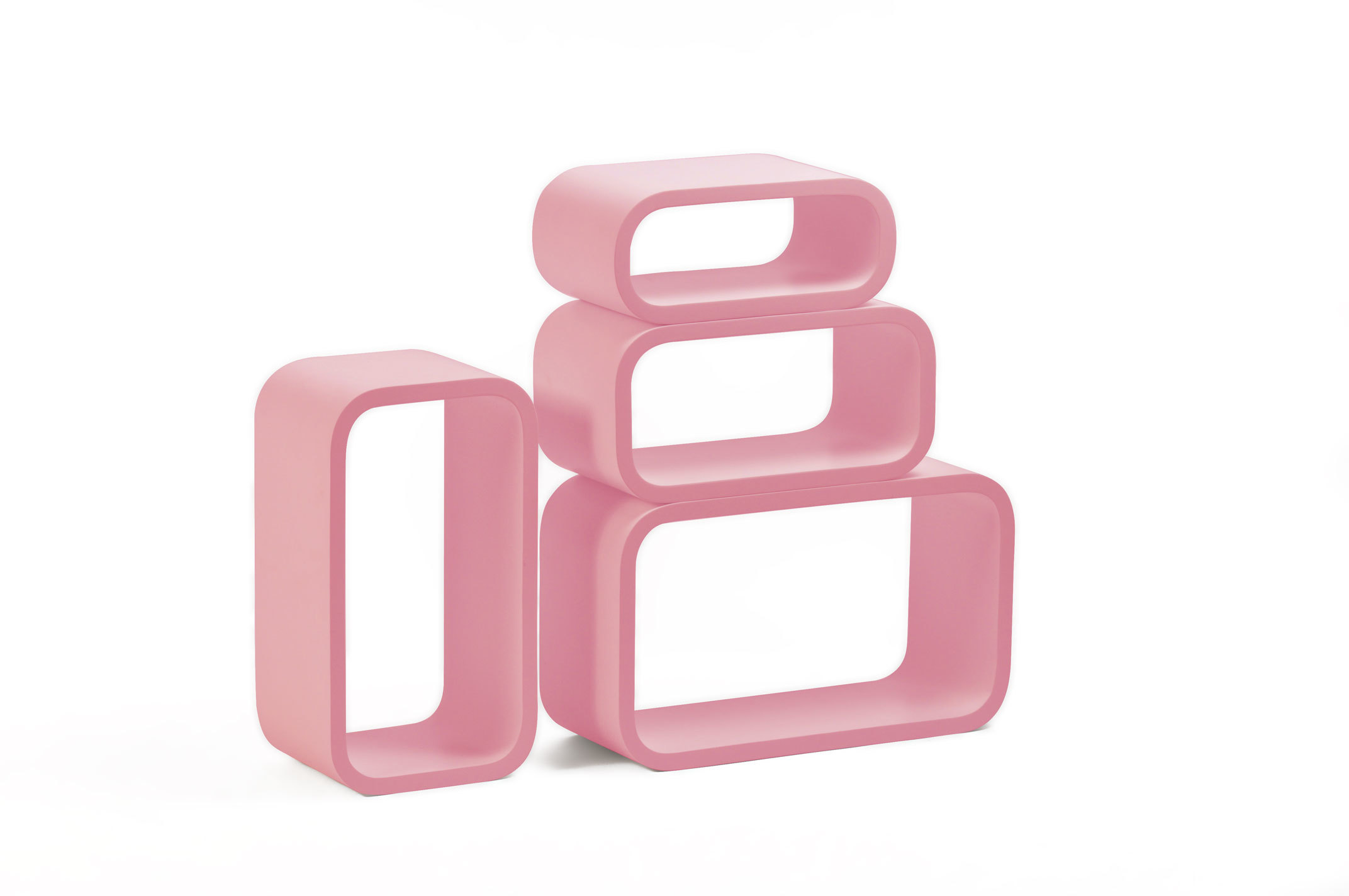Set de 4 estanter&iacute;as POP rectangular color rosa