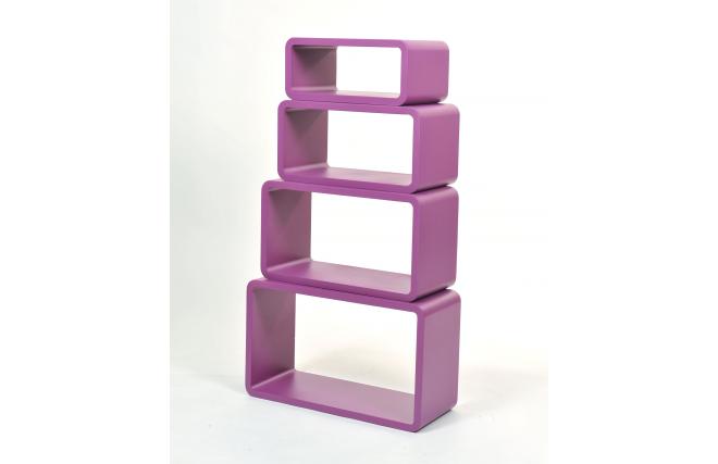 Set de 4 estanter&iacute;as POP rectangular color violeta