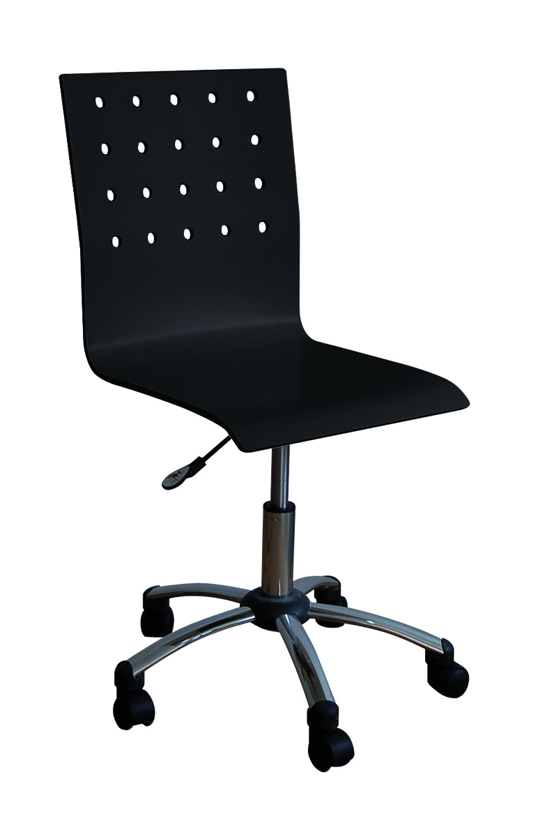 Silla de despacho ALEXIA de color negro sobre ruedas