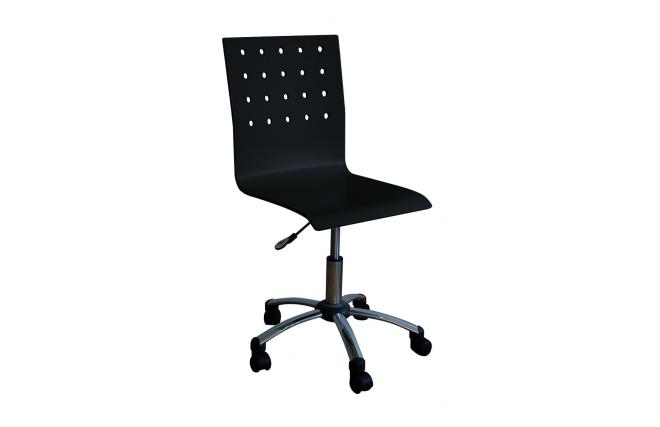 Silla de despacho ALEXIA de color negro sobre ruedas