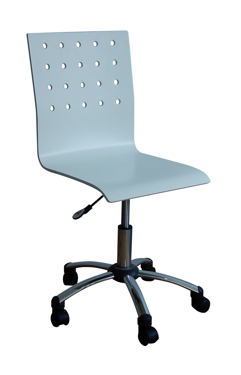 Silla de despacho de color blanco sobre ruedas Alexia