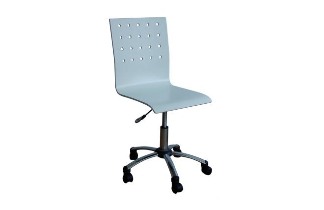 Silla de despacho de color blanco sobre ruedas Alexia