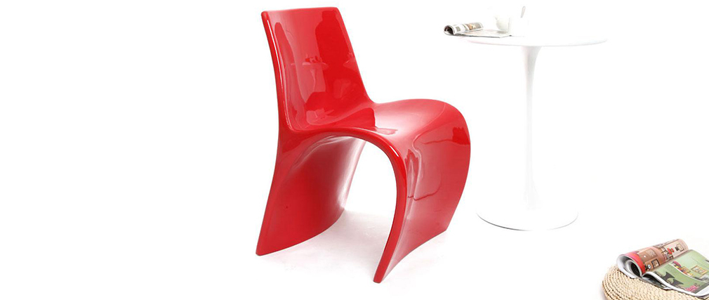 Silla de dise&ntilde;o roja OWIE