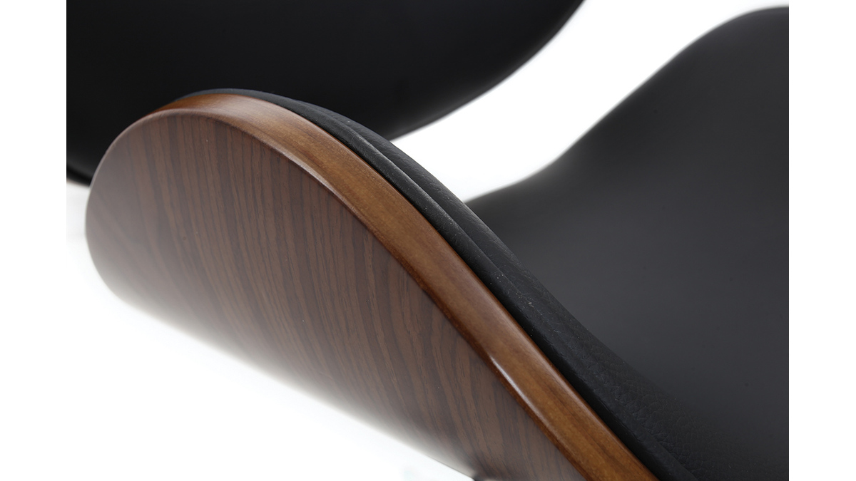 Silla de escritorio diseo negro y madera WALNUT