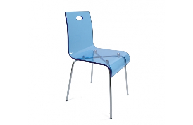 Silla dise&ntilde;o Cindy color azul transparente