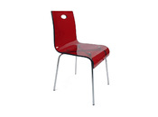 Silla diseno Cindy color rojo transparente