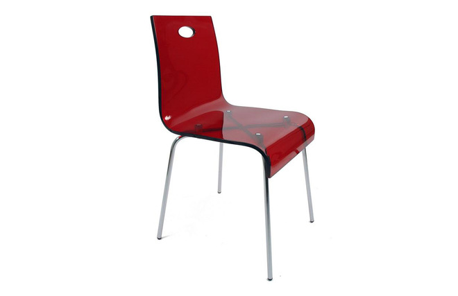 Silla diseno Cindy color rojo transparente