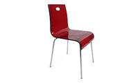 Silla diseno Cindy color rojo transparente