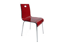 Silla diseno Cindy color rojo transparente