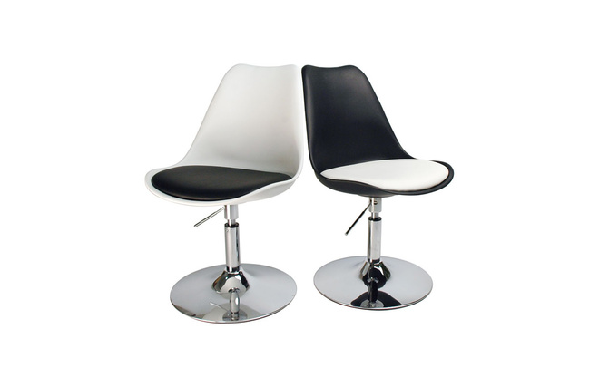 Silla STEEVY de color blanco giratoria y de altura regulable