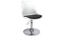 Silla STEEVY de color blanco giratoria y de altura regulable