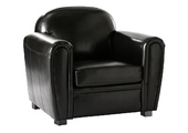 Sill&oacute;n CLUB color negro de cuero de b&uacute;falo
